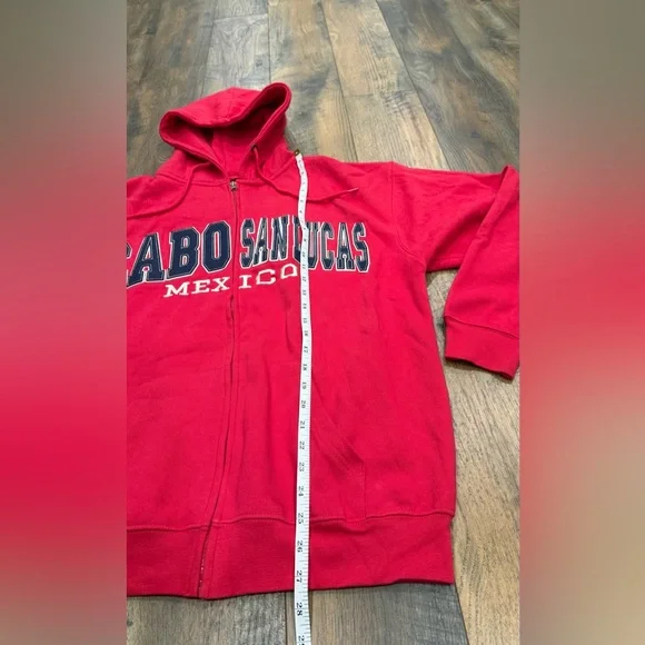 Cabo San Lucas Adult Zip Up Hoodie, Size Large, Red Blue - Picture 4 of 7